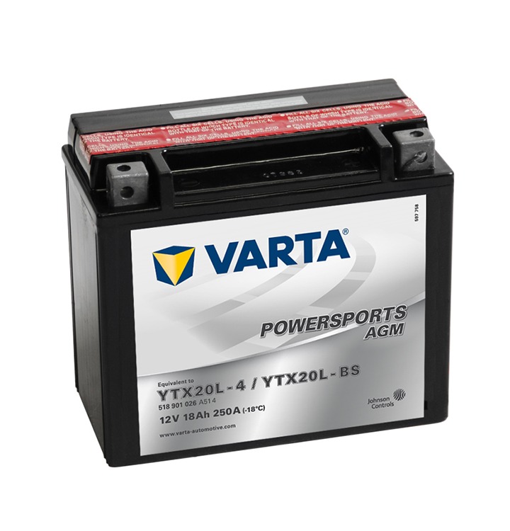 Varta Agm YTX20L-BS (YTX20L-4) cod.518901026